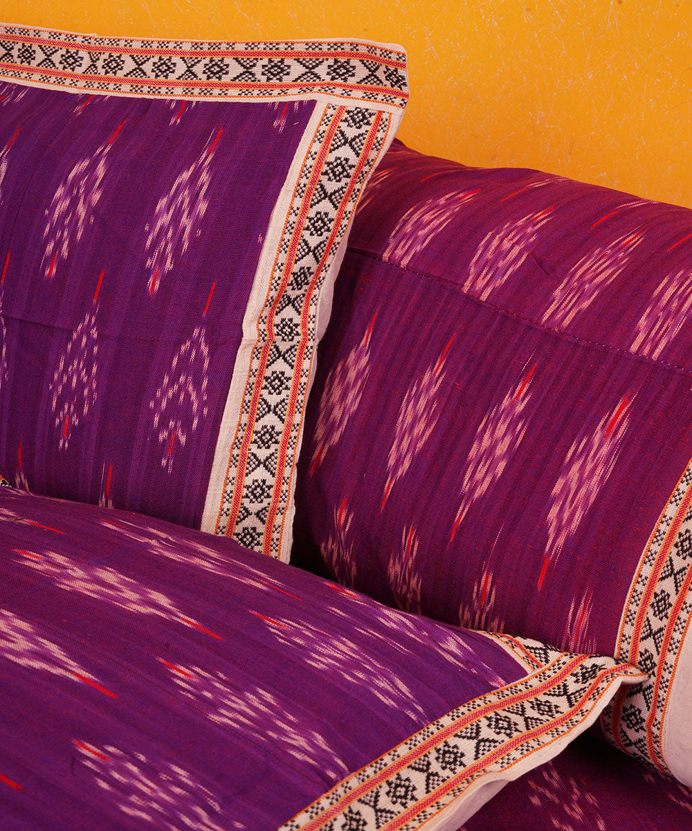 Purple cotton handloom pochampally ikat diwan set