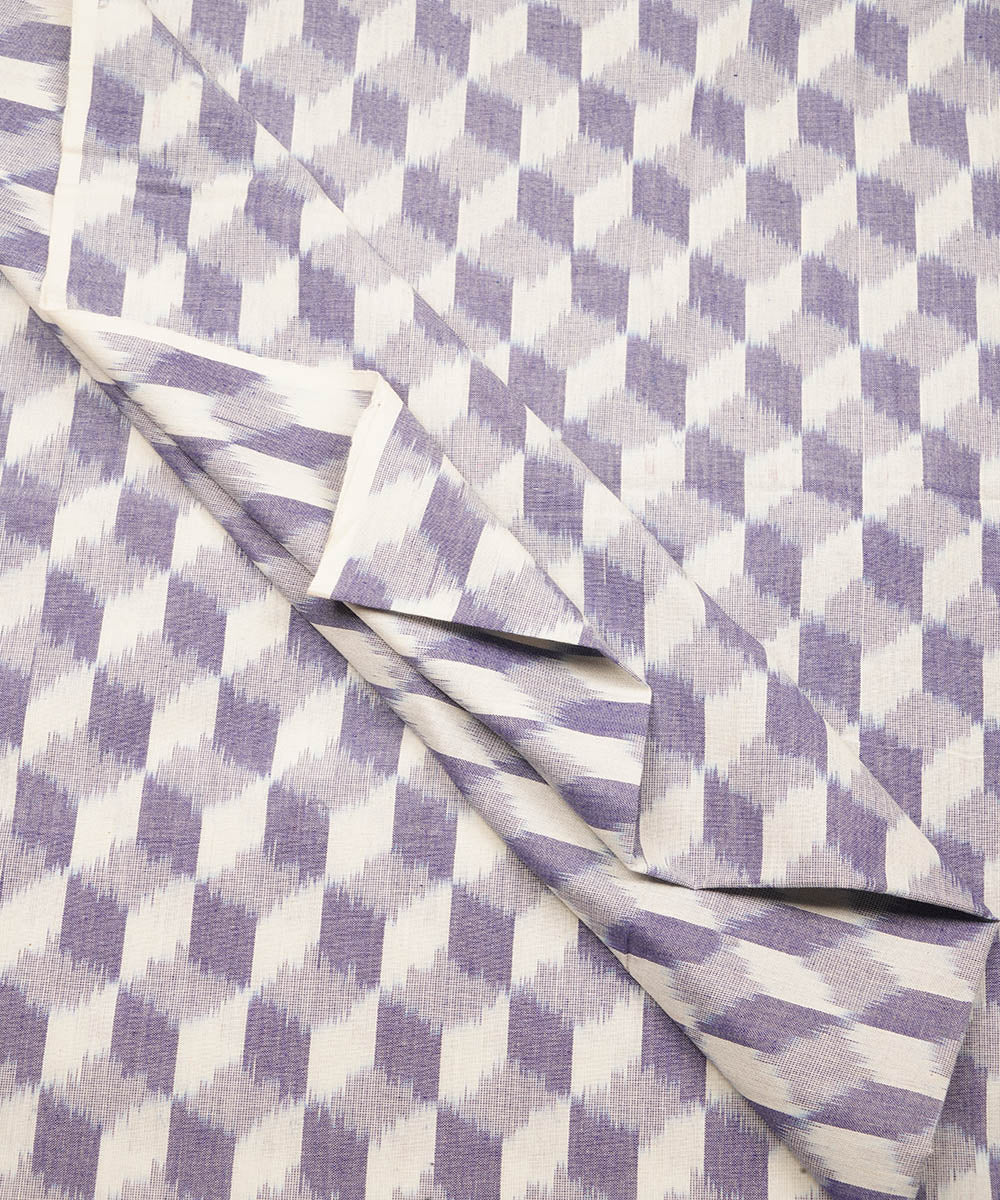 Light blue handwoven cotton pochampally ikat fabric