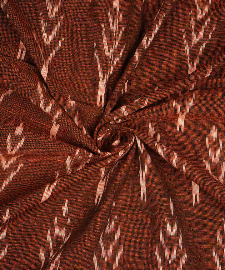 Brown handwoven cotton pochampally ikat fabric