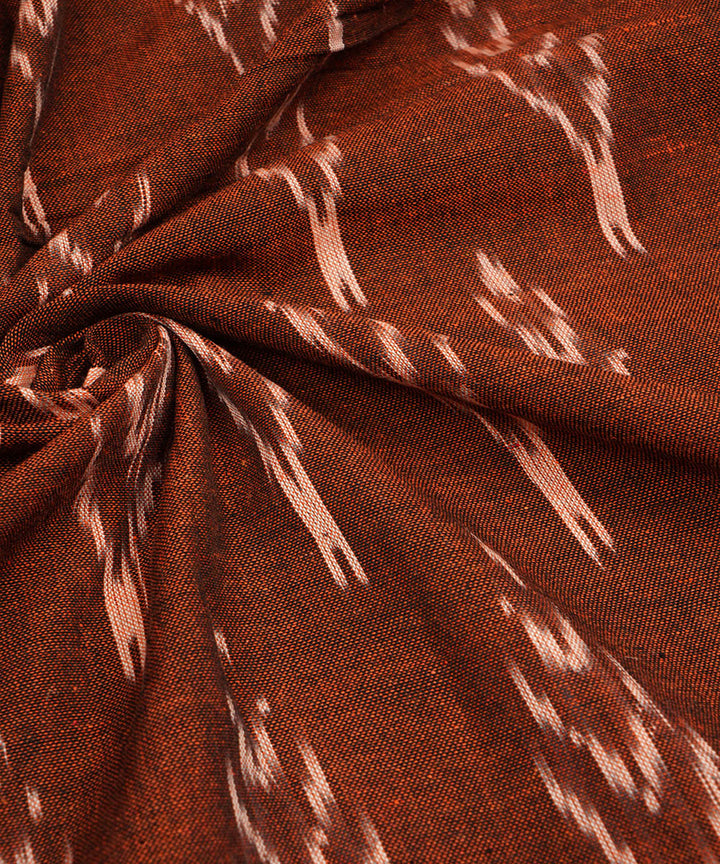 Brown handwoven cotton pochampally ikat fabric