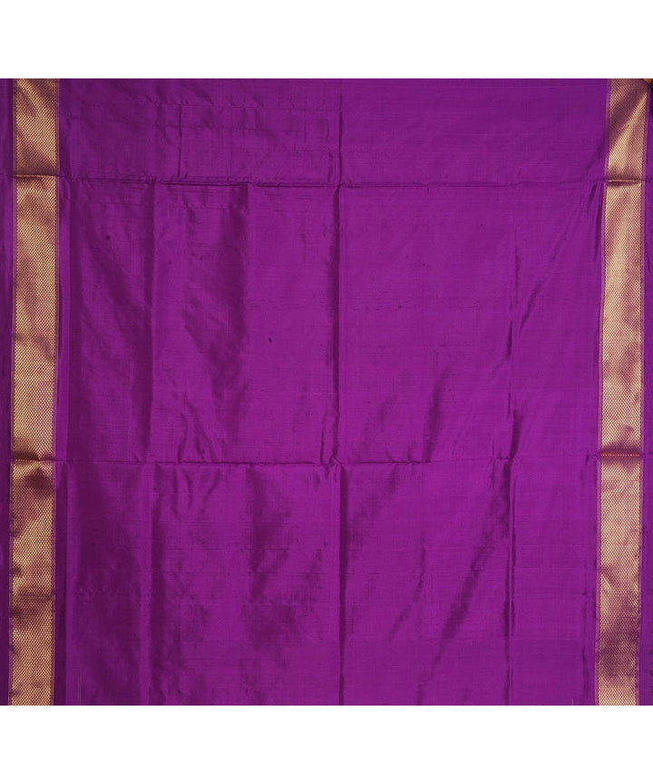 White purple silk handwoven pochampally ikat saree