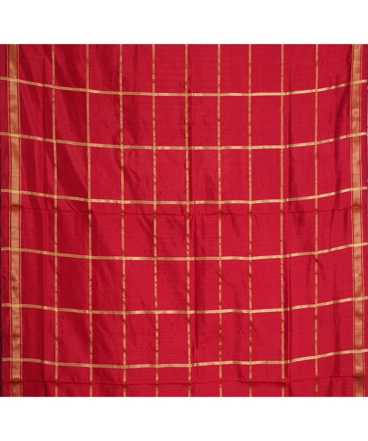 Dark green red silk handloom pochampally ikat saree