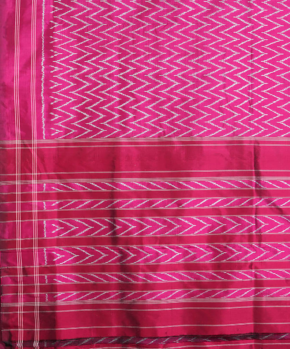 Pink silk handwoven pochampally ikat saree