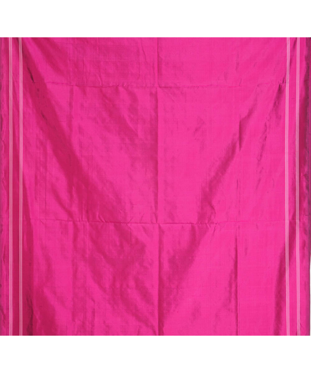 Pink silk handwoven pochampally ikat saree