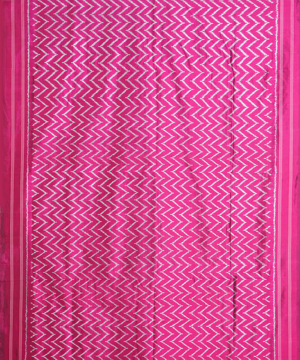 Pink silk handwoven pochampally ikat saree