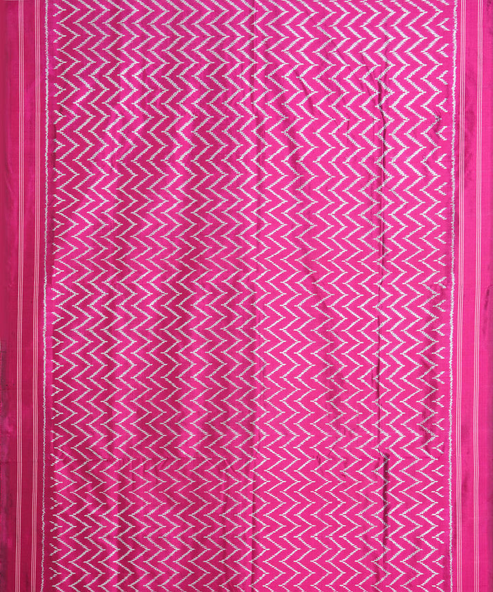 Pink silk handwoven pochampally ikat saree