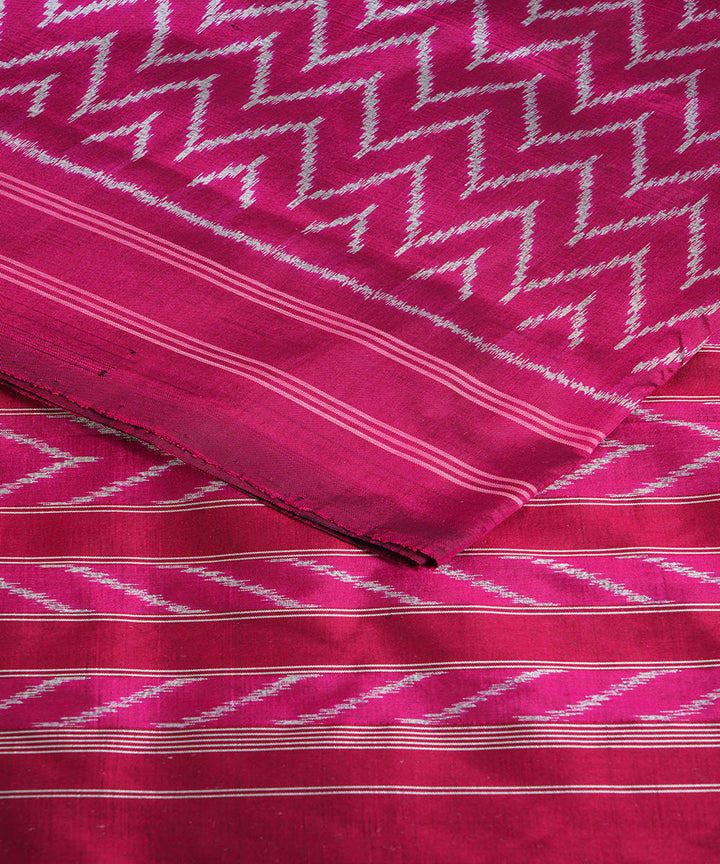 Pink silk handwoven pochampally ikat saree