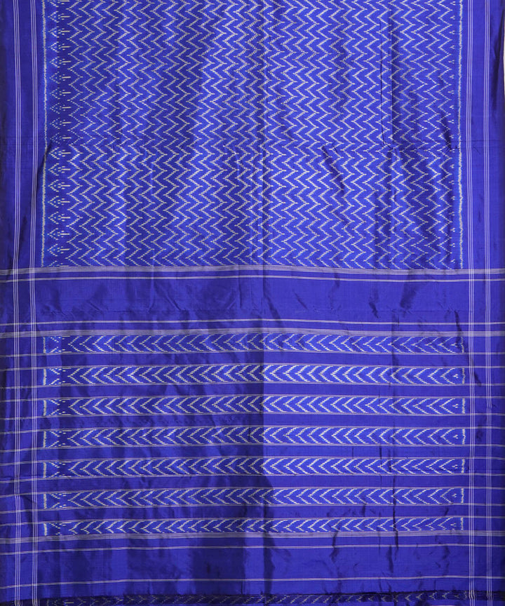 Navy blue silk handwoven pochampally ikat saree