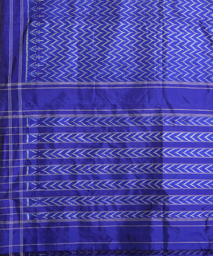 Navy blue silk handwoven pochampally ikat saree