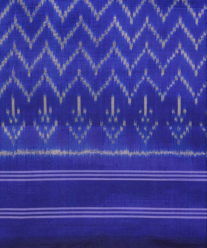 Navy blue silk handwoven pochampally ikat saree