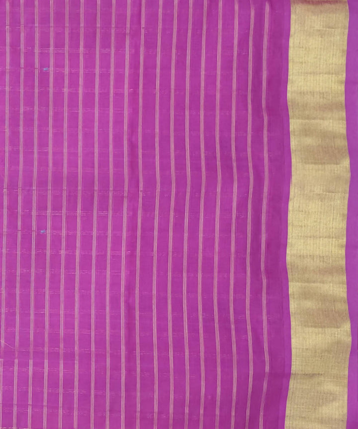 Pink zari checks Handwoven Cotton Venkatagiri Saree