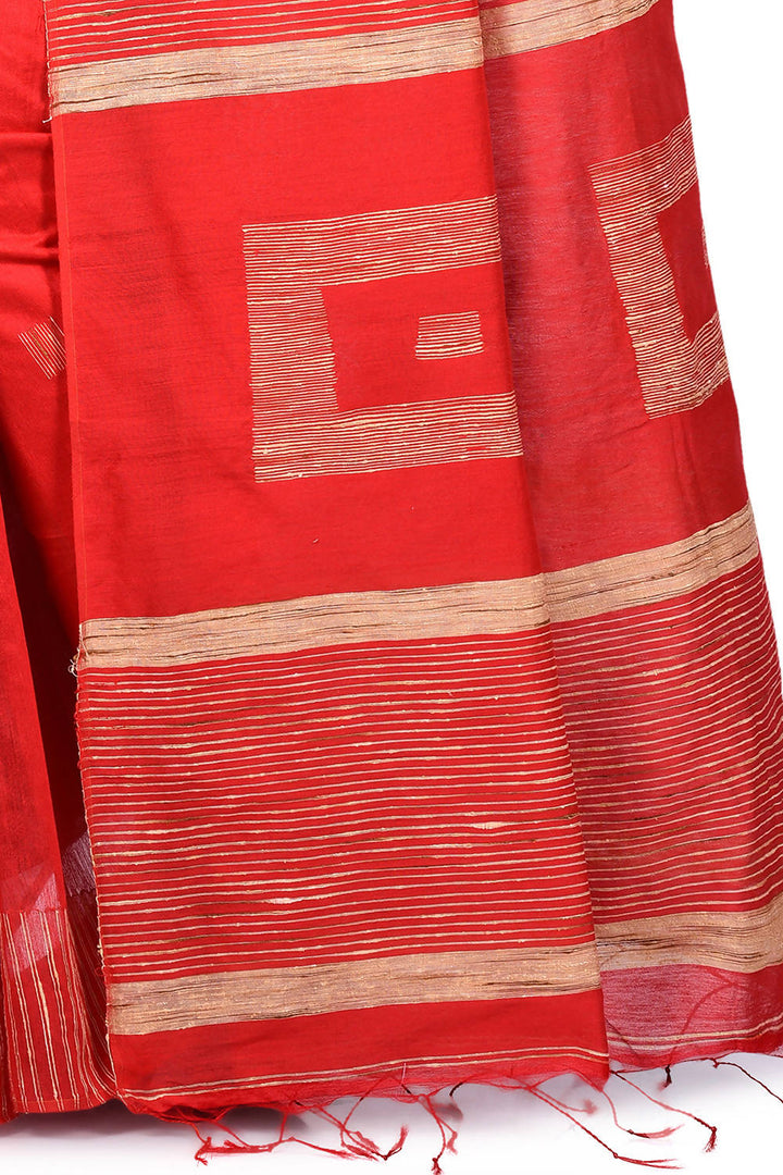 Red Bengal Handwoven Saree