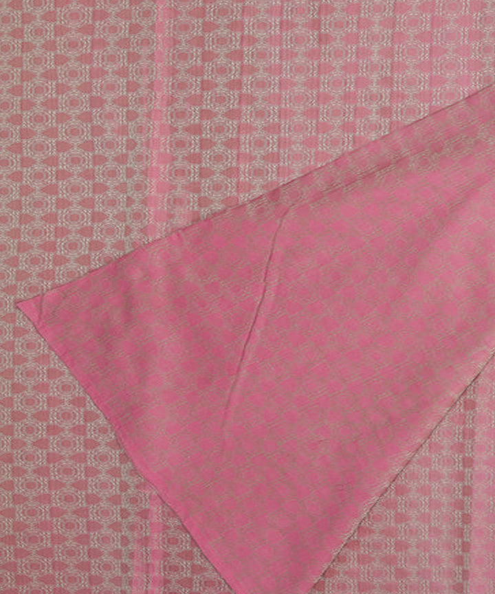 Peach handwoven phekwa buti silk banarasi fabric