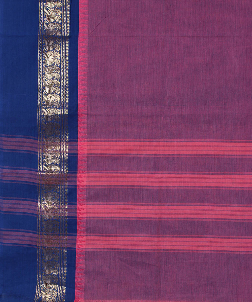 Purple cotton handwoven venkatagiri saree