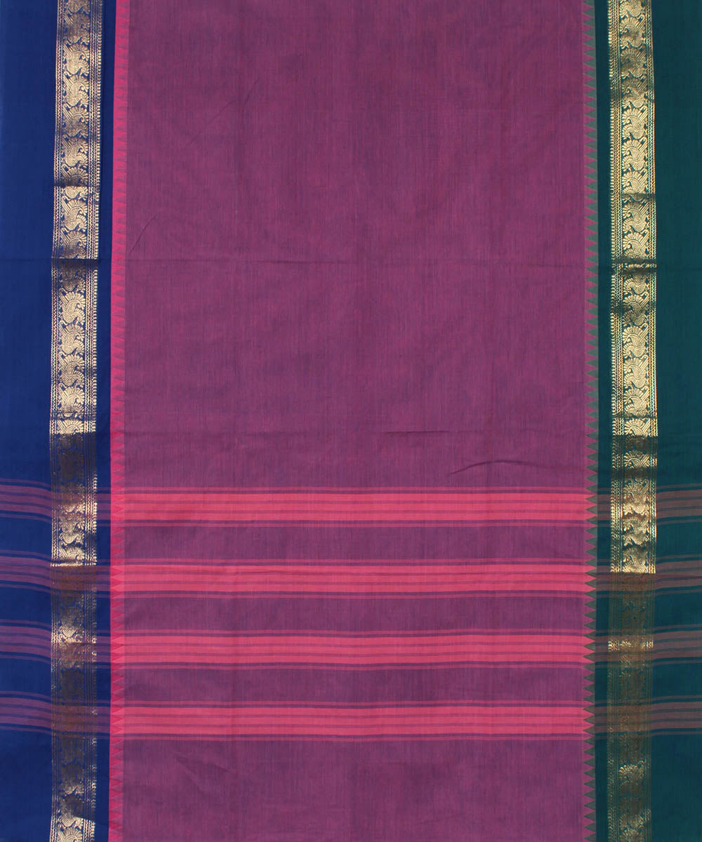 Purple cotton handwoven venkatagiri saree