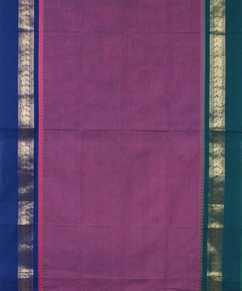 Purple cotton handwoven venkatagiri saree