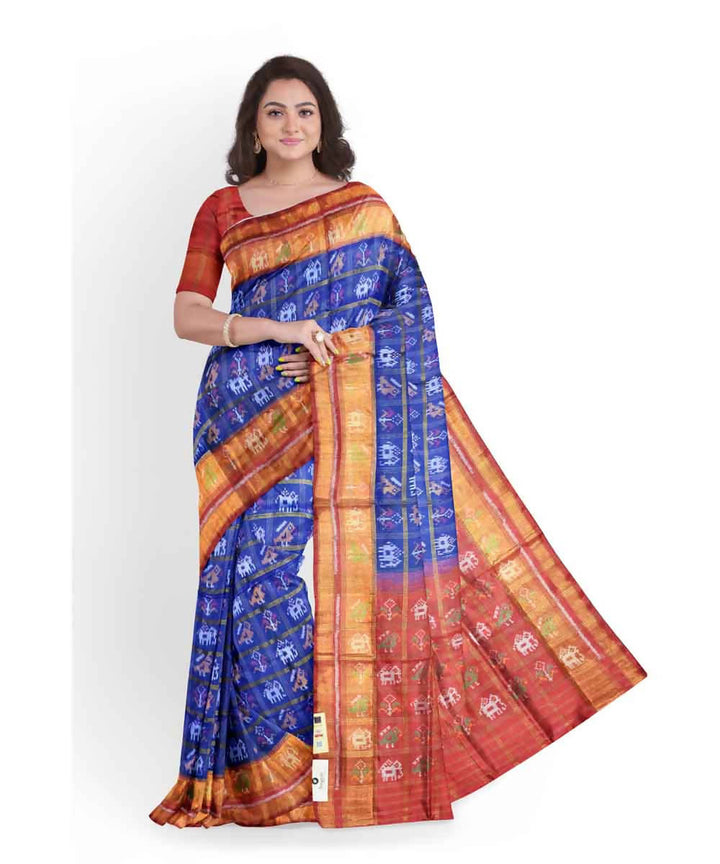 Navy handloom patola silk saree