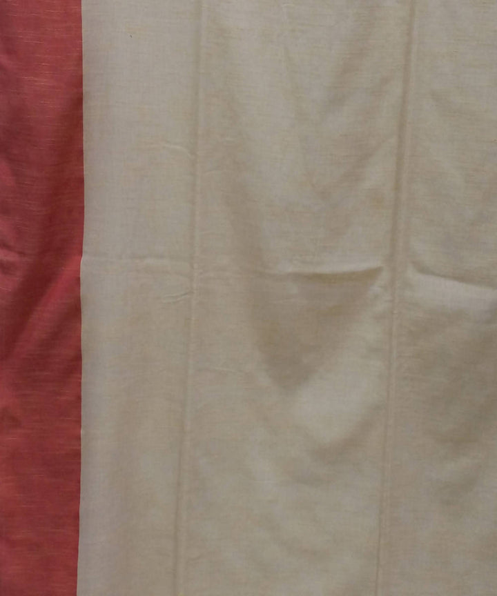 Bengal Cream Beige Handloom Cotton Saree