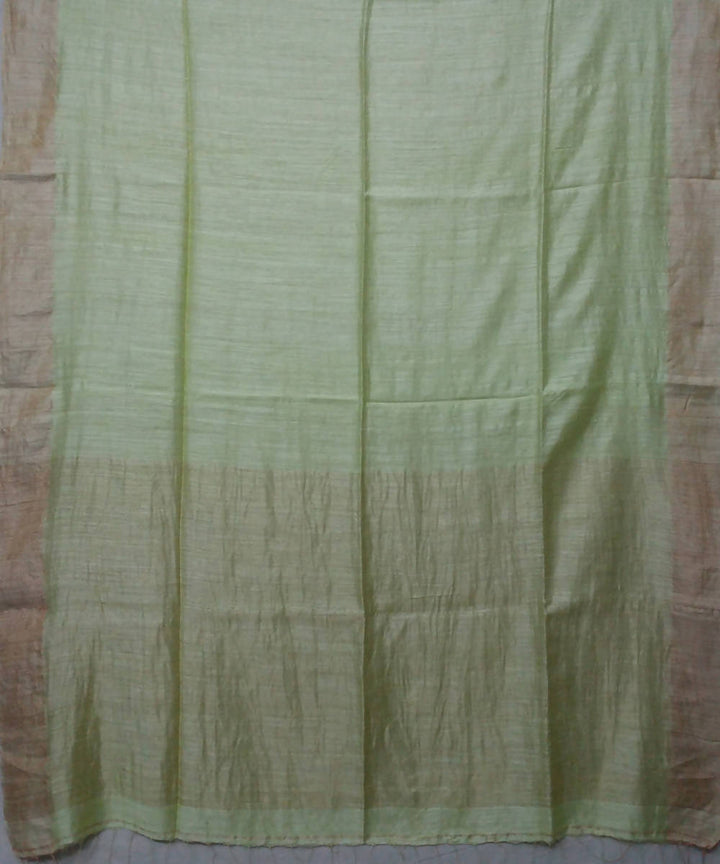 Handwoven bengal silk light green saree
