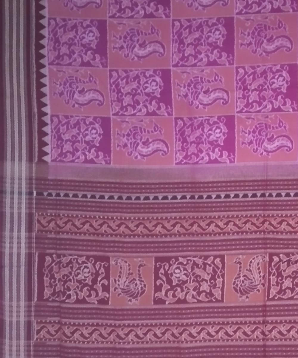 Flirt bulgarian rose handloom cotton sambalpuri saree