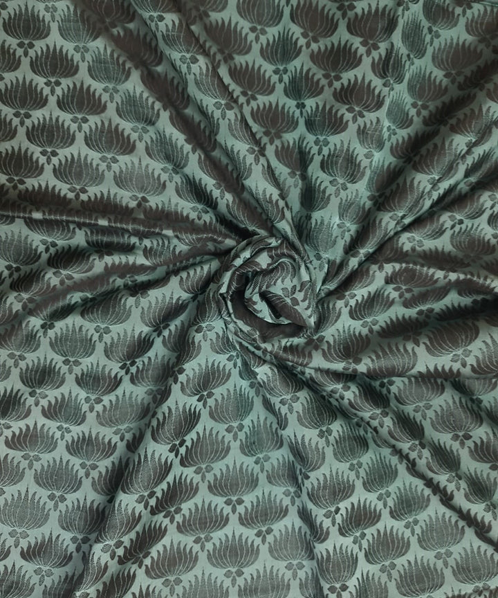 Black handwoven banarasi silk fabric