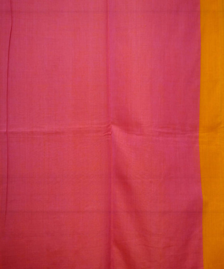 Bengal handspun handwoven cotton light pink and orange saree