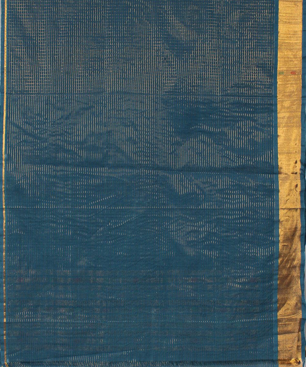 Blue and zari cotton handwoven venkatagiri saree