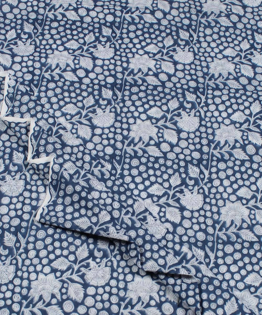 Handblock Dabu Print Cotton Indigo Fabric