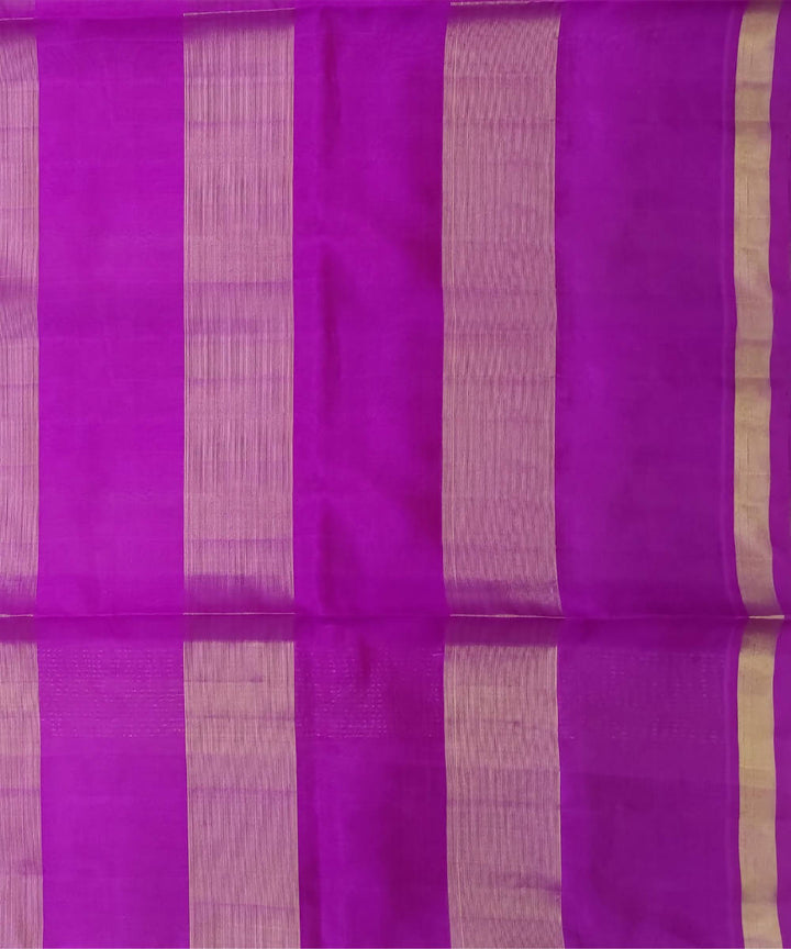 Pink Yellow checks Handwoven Sico Venkatagiri Saree