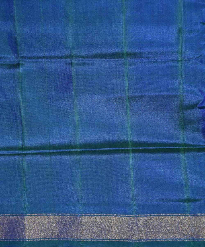 Cyan blue handwoven patola silk saree
