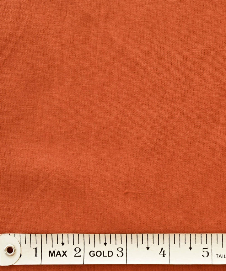 Brick red handspun handwoven cotton fabric