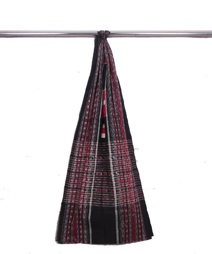 Black maroon handloom ikat cotton sambalpuri stole