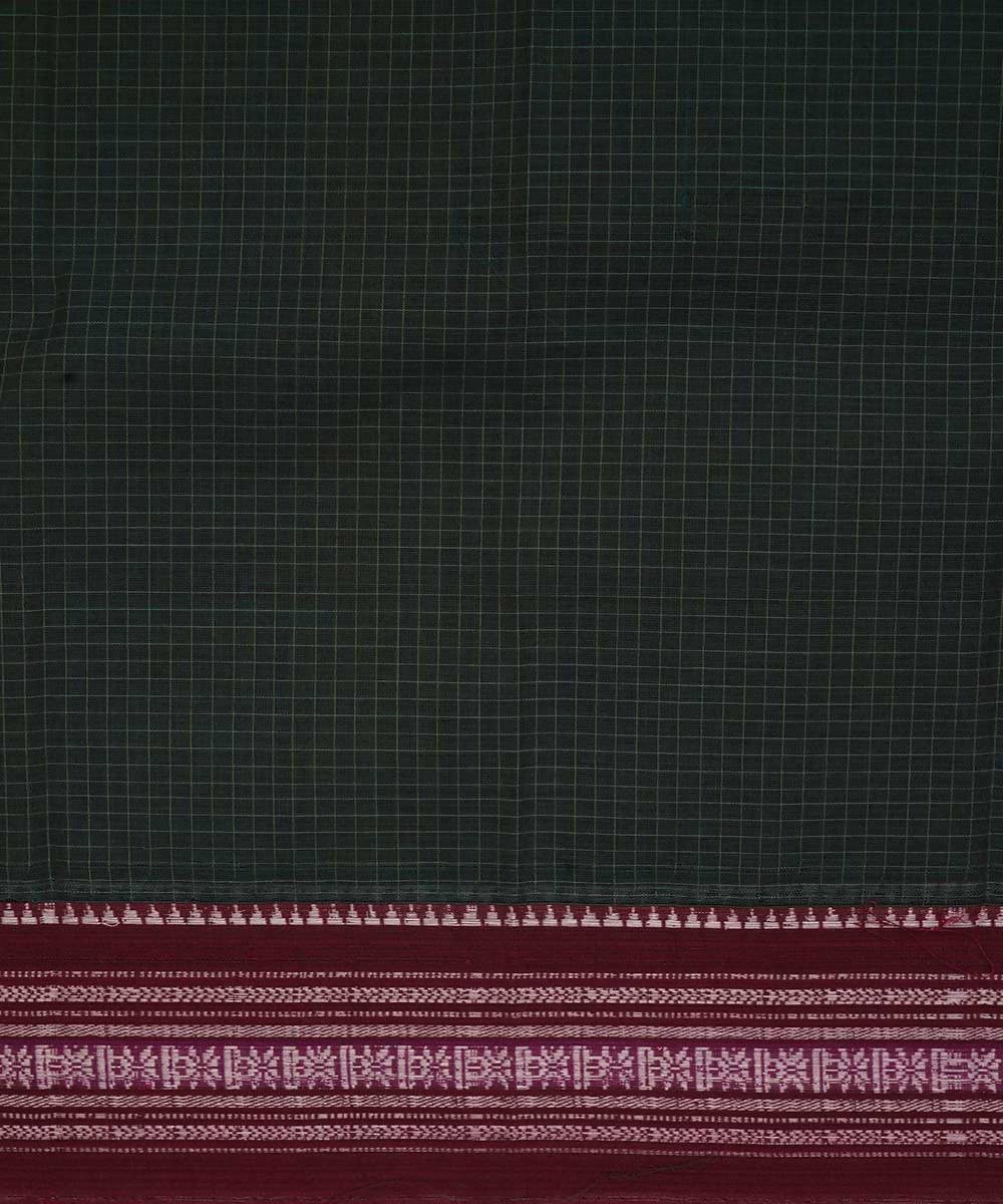 Dark green handwoven cotton narayanpet saree