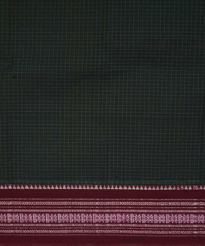 Dark green handwoven cotton narayanpet saree