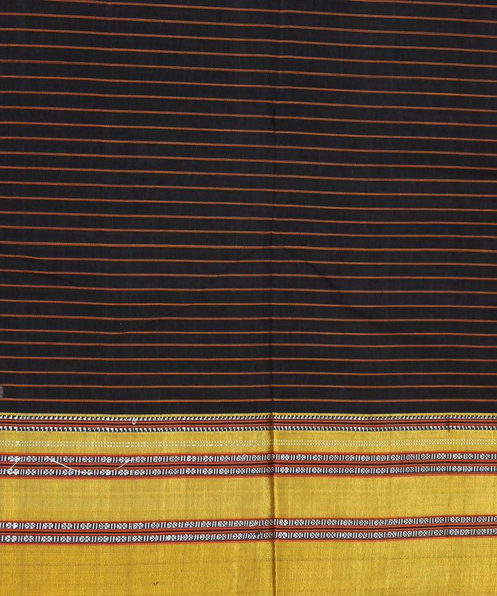 black orange stripes handwoven gomi teni border ilkal saree