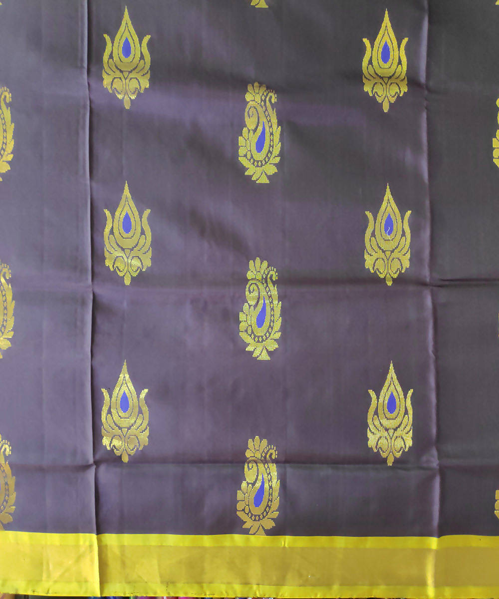 blue violet handwoven uppada silk saree