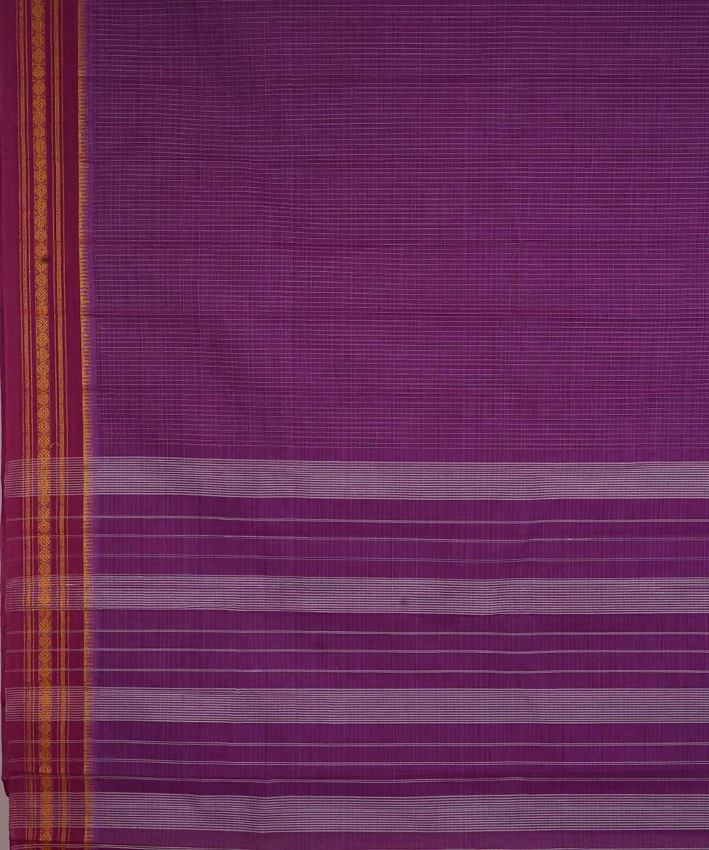 Purple handwoven cotton narayanpet saree