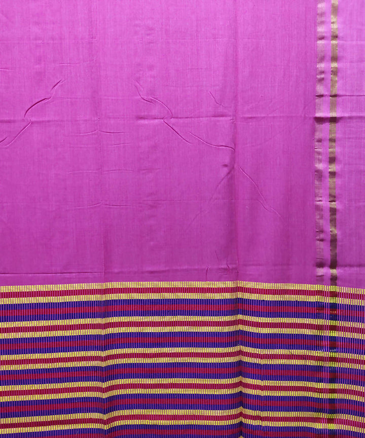 Pink handloom handspun cotton saree