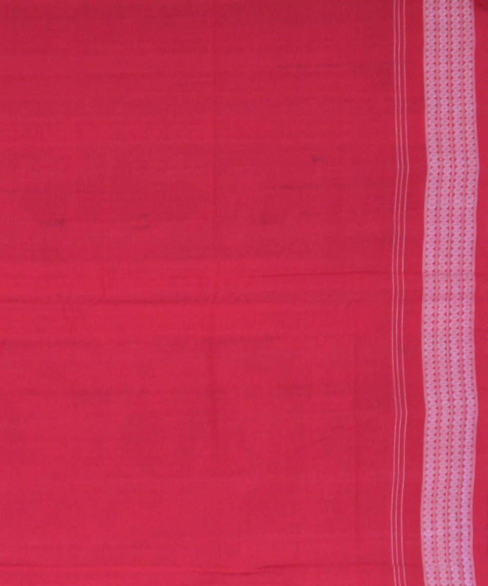 Blue red handwoven cotton ikat sambalpuri saree