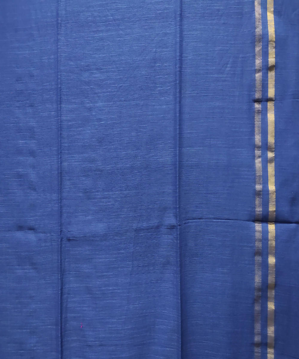 Navy blue handloom handspun cotton saree