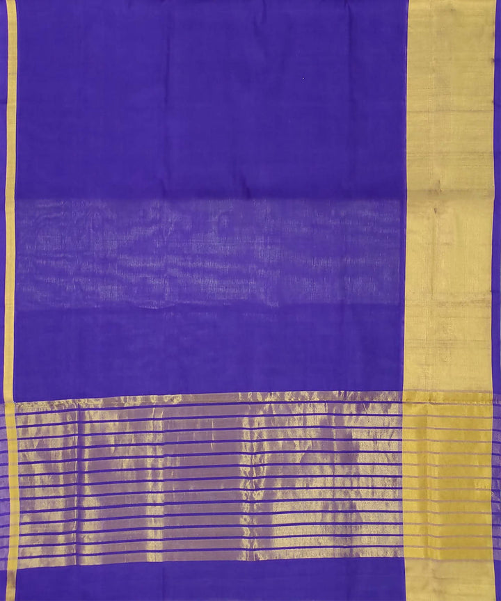 Blue Purple Handwoven Cotton Venkatagiri Saree