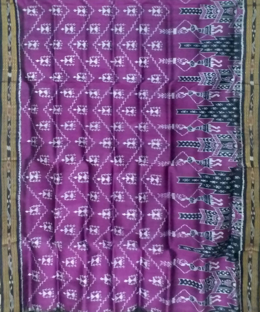 Boysenberry purple handwoven silk khandua saree