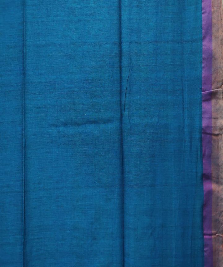 Navy blue pink handloom cotton saree