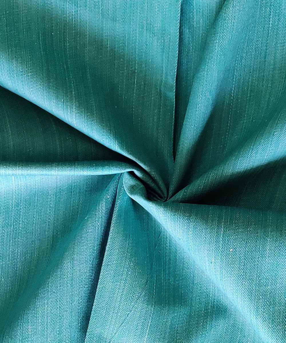 Aqua blue handspun handwoven cotton thick material fabric