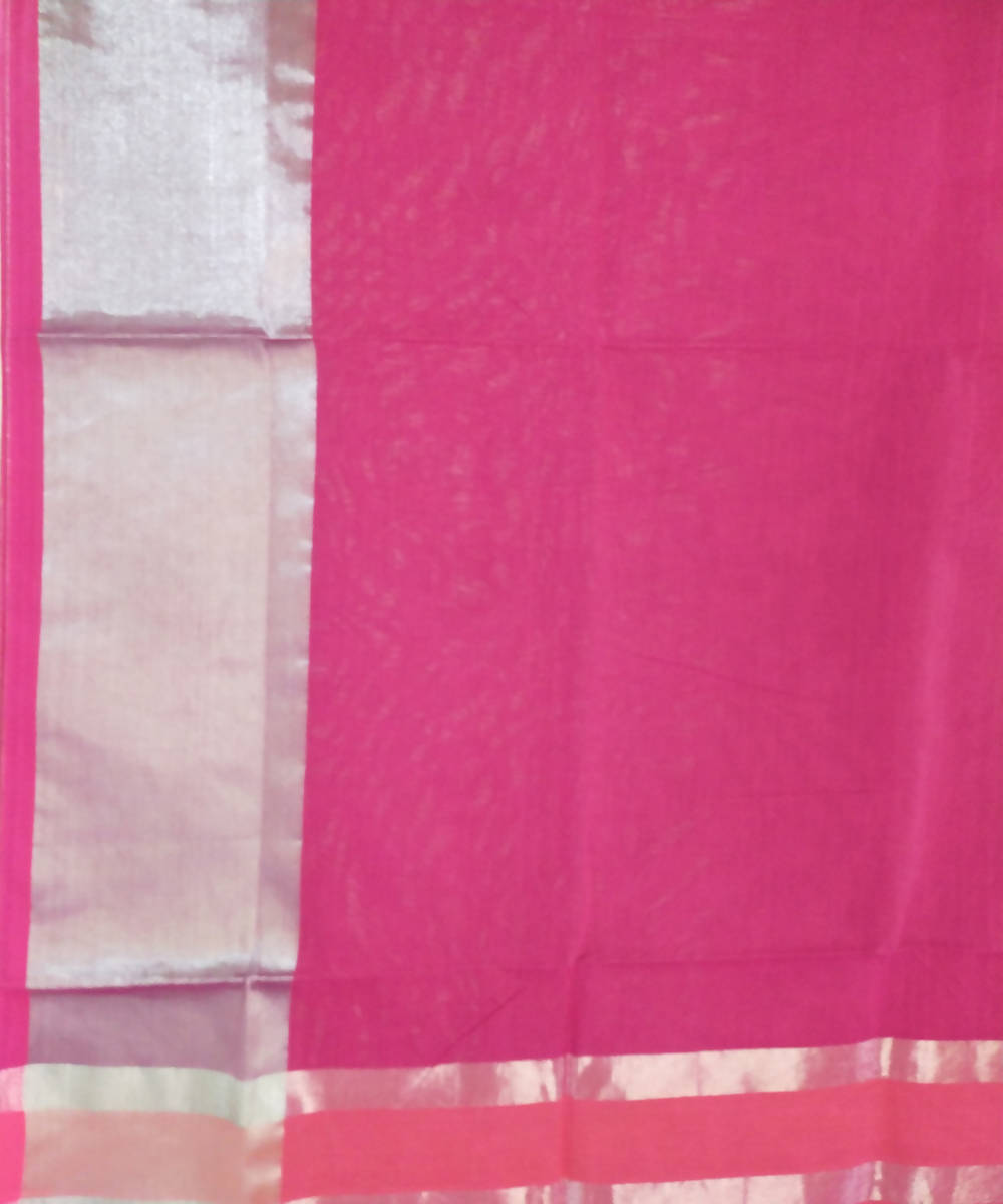 Pink hand woven cotton venkatagiri saree