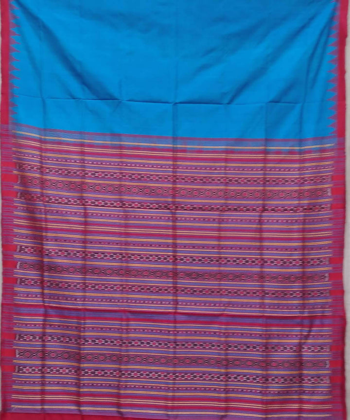 Cobalt blue handwoven silk ikat sambalpuri saree