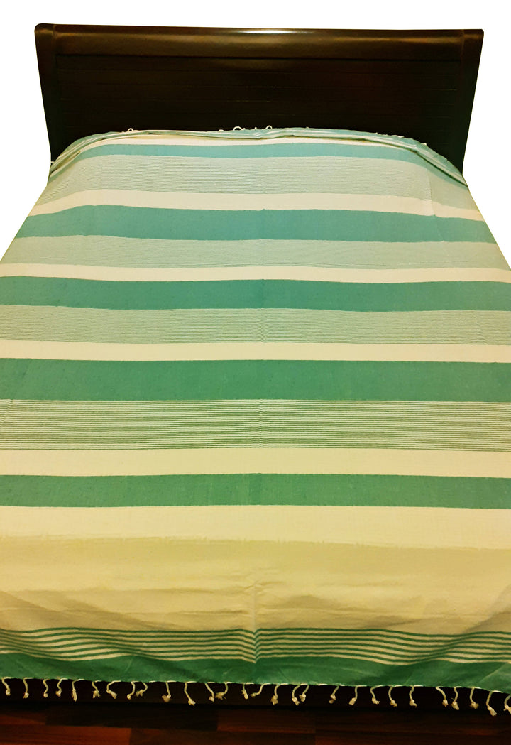 Multicolor handspun turkish cotton double bedcover