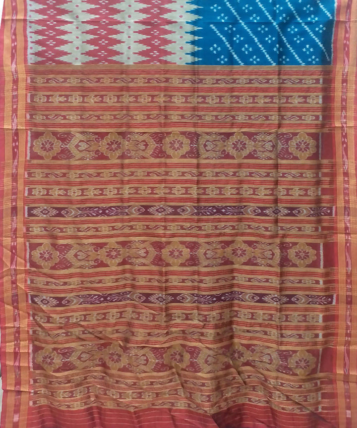 Multicolour handwoven silk khandua saree