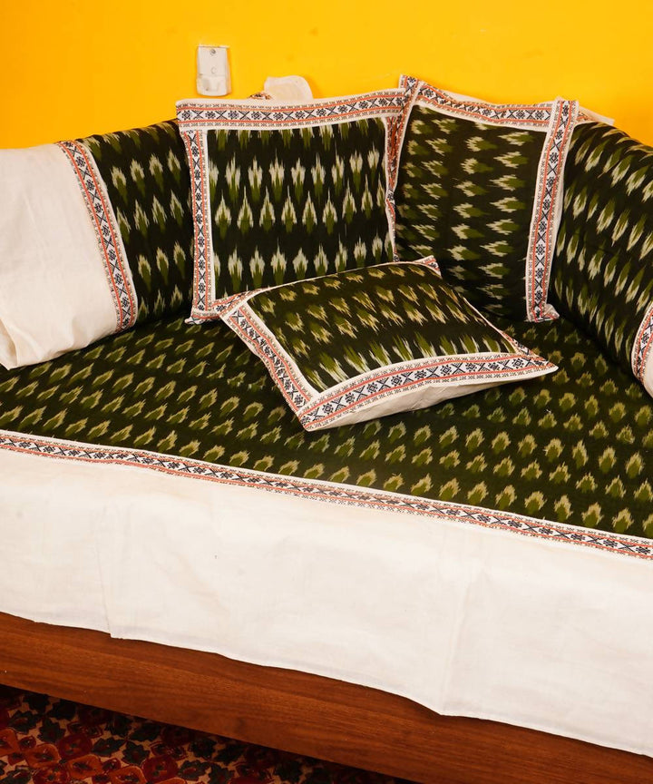 Green Handloom Ikkat Diwan set