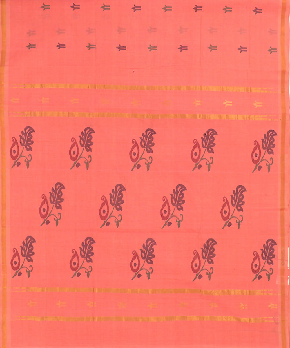 Pink colour uppada handwoven cotton saree